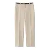 Atacado Transfronteiriço Primavera 2026 Novo Estilo Europeu e Americano Moda Casual Versátil Calça Reta com Cinto para Mulheres 8741268