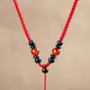 Cordón Tejido Hecho a Mano de Oro y Jade para Colgante de Mujer, Cordón para Collar con Colgante de Ágata de los Doce Signos del Zodiaco para Hombre