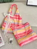 67283 Bolso Tote Rayado Pintura al Óleo Degradado Arcoíris, Bolso de Hombro de Lona de Gran Capacidad para Salidas de Verano