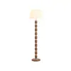Luminária de chão cilíndrica de madeira maciça de luxo leve para sala de estar ao lado do sofá, luminária de piso decorativa minimalista nórdica para quarto