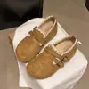 Zapatos Mula de Plataforma de un Paso para Mujer 2026 Otoño Retro Hebilla de Cuero Mocasines Slip-on con Tacón Cubierto