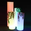 Maceta luminosa LED de fabricantes Qing geniales, cilíndrica grande, de plástico impermeable, colorida, decorativa, creativa, jarrón de suelo