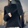 Nuevo suéter de lana para mujer, prêt-à-porter de alta gama, tejido de punto de lana con cuello alto apilado, suéter de lana transfronterizo para mujer, prenda interior de cuello alto