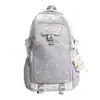 Mochila de Grande Capacidade Feminina Simples Leve Mochila Alta Estudante do Ensino Fundamental Estudante do Ensino Médio Estrelas Casual Viagem Bolsa Escolar