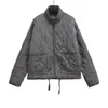 Explosiones de estilo europeo y americano de AliExpress transfronterizo 2024 nuevo abrigo chaqueta acolchada de algodón Tencel para mujer ZR en stock suelto con cordones mujer
