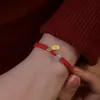 Cuerda de Mano para Pareja Marca Fu para Mujer Ins Lujo Ligero Nicho Diseño de Alta Gama Pulsera Simple Versátil Pulsera de Regalo de Cumpleaños