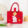 Bolsa Tote de Feltro Novo Estilo com Letras Personalizadas Abertas no Topo, Grande Capacidade, Bolsa Tote Versátil de Ombro