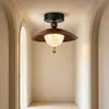 Luz de corredor na cor madeira de pêssego vintage para o hall de entrada e varanda, luminária de teto retro luxuosa para a escada e corredor