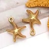 Aço Inoxidável Colorido Concha Strass Caranguejo Pérola Imitação Estrela do Mar Artesanal DIY Colar Brincos Pingente de Chave Acessórios de Joias
