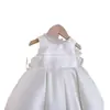 Vestido Infantil Cumpleaños Verano Blanco Versátil Chal Niña Pequeña Atuendo de Presentación con Chaqueta de Vestido de Princesa