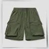 Calça de trabalho fina e respirável de secagem rápida, marca da moda, estilo workwear, multi-bolsos, esportiva de alta qualidade, cinco pontos, shorts casuais masculinos