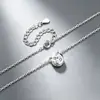 Collar Colgante Simple Redondo de Burbujas de Plata de Ley S925 Transfronterizo, un Solo Colgante de Lágrima Minimalista de Lujo Ligero de Moissanita para Clavícula