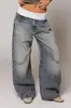 Comércio Exterior Transfronteiriço Nova Moda Feminina Europeia e Americana Jeans Desgastado Rasgado Solto Calça de Perna Reta Street Retro