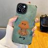 Adecuado para funda de teléfono móvil iPhone14pro mochila oso Apple 12mini/xsmax cuero imitación peluche 11 suave 8p