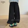 Pantalones de forro polar para niña YOJIA, nuevos y elegantes pantalones deportivos gruesos para niños, invierno 2026, pantalones de chándal para niños para invierno