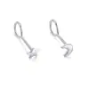 Pendientes de Plata de Ley S999 Yinjia con Gancho Curvo para Mujer, Mariposa, Estrellas, Luna, Flores, etc., Estilo Fresco y Pequeño, Pendientes de Tachuela Únicos para Hélice
