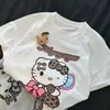 Traje de Verano para Niñas 2025 Nuevo Camiseta con Estampado de Dibujos Animados para Bebé Niña Falda Vaquera Estampada Linda Conjunto de Dos Piezas