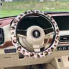 Cubierta de Volante de Coche con Estampado de Leopardo Transfronteriza Cubierta de Volante de Coche Cálida de Invierno Antideslizante Cubierta de Volante de Coche Antihielo