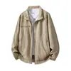 Chamarra para hombre con cuello alto, nueva colección otoño 2026, corte holgado, talla grande, casual, moderna, en colores café y caqui
