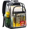 Mochila transparente ClearBookbag transfronteriza, PVC impermeable, gran capacidad, adecuada para la escuela y los desplazamientos, con un diseño transparente para una fácil visibilidad del contenido