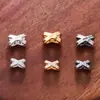 Prata 925 zircônia pura X-shaped zircônia separador de contas fio de cristal conta de contas cruz separador pulseira acessório DIY acessório cravejado com diamantes material