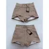 Pantalones Cortos Retro Americanos de Cadera Ancha Versátiles de Doble Hebilla para Mujer de Cintura Alta Sexy Ajustados Hot Girl de Línea A Pantalones Cortos Calientes Pantalones de Mezclilla