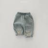 Otoño Nuevo estilo coreano ins jeans de niños lavados retro pantalones rectos casuales pantalones de bebé para hombres y mujeres