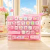 Llavero de teclado original con 26 teclas de animal de dibujos animados para aliviar el estrés, lindo juguete de panda para aliviar el estrés, pequeño colgante para mochilas de estudiantes