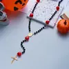 Colar Longo de Contas Empilhável em Camadas Estilo Gótico Dark Europeu e Americano Moda Subcultura Garota Popular Festa de Halloween