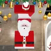 Bestseller internacional Conjunto de capa de vaso sanitário de Natal com boneco sem rosto, conjunto de quatro peças, decorações de vaso sanitário do Papai Noel, suprimentos de Natal