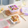 Lancheira Salada de Frutas Estudante Fivela de Plástico Crisper Transparente Micro-ondável Multi-Compartimento Selada