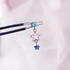 Brincos de liga de titânio F136 estrela de cinco pontas oca pingente de zircônia cabeça para joias DIY joias para piercing corpo de titânio G23