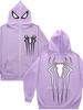 Sudadera casual estilo americano con capucha y cremallera larga para hombre, otoño e invierno, nueva para jóvenes, holgada, sencilla, con estampado de Spider-Man