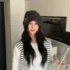 Gorro de punto a rayas estilo coreano, nuevo modelo otoño e invierno, con lazo, para niñas, estilo dulce y fresco, a la moda, hace que la cara se vea más pequeña, gorro