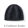 Gorro de punto cálido de moda versátil para otoño/invierno, nuevo, color liso, 100% cachemira pura, gorro para la cabeza, gorro cortavientos