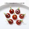 Alta Retención de Color Chapado en Cobre 24K Oro Real Accesorios de Ágata Roja Piezas para Joyería DIY Calabaza de Loto Productos Semi-Terminados Venta Directa de Fábrica