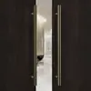 Manípulo de Porta de Vidro com Moldura Estilo Chinês Novo Minimalista Moderno Luxo Leve Cobre Antigo Porta de Madeira Maciça Tubo Quadrado Cabo Longo