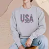 Sudadera de cuello redondo transfronteriza con estampado de EE. UU. Amazon Wish Venta al por mayor Producto de Temu Borgoña