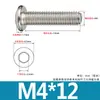 Tornillos de Acero Inoxidable 304 Biselados de Cabeza Hexagonal con Vaso Pernos Cabeza Plana Redonda Borde Biselado Accesorios para Muebles Tornillos M3M4M6