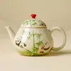 Tetera Factory Panda Paradise Olla Individual Cerámica Para Preparar Té Juego de Té Kung Fu Tetera Negra de Palacio con Filtro