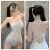 Menina bonita Slim-fit Slim-fit Peito pequeno Costas bonitas Profissional Corrida Natação Aula Treinamento Estudante Peça Maiô Feminino