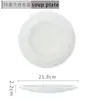 Plato de cerámica blanca de porcelana de hueso para el hogar de Jingdezhen, plato de cerámica, plato redondo de color bajo vidriado, plato plano estilo occidental, plato para bistec