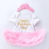 Serie Día de San Valentín Ropa Infantil Primavera y Verano Estilo Princesa 0-2 Años Vestido de Manga Corta para Niñas Traje Salida de Fábrica