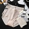 Ropa interior de encaje nueva de talla grande sin costuras de cintura alta Lencería de encaje de satén de empalme sexy de lujo para mujer