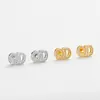 Nuevos Pendientes Brillantes con Letra 'O' de Diseño Propio para Mujer, Pendientes de Moda de Alta Gama, Accesorios de Estilo de Lujo Ligero Francés de Nicho
