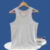 Colete Masculino da Moda com Gola Redonda, Estilo Retrô, Algodão para Idosos, Camiseta Simples de Cor Sólida Estilo Misto Branca, Sem Mangas