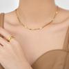 Collar de cadena japonesa martillada con nicho simple transfronterizo europeo y americano nuevo de moda para mujer, cadena de clavícula de acero de titanio chapado en oro personalizada