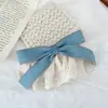 Grampo de Cabelo Feminino Mori-kei Azul Escuro Denim Retrô Laço Renda na Bainha Presilha de Primavera Meio Preso Parte de Trás da Cabeça Acessório de Cabelo