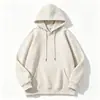 Sudadera con capucha de doble capa de alta calidad de 320g con hombros ligeramente caídos, sudadera con capucha de color liso, sudadera con capucha blanca