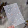 Pegatinas Metálicas para Uñas Tomoni Exquisito Adorno Pegatinas para Uñas Estampado en Caliente Plata Estrella de Cinco Puntas Pegatinas Pequeñas para Nariz